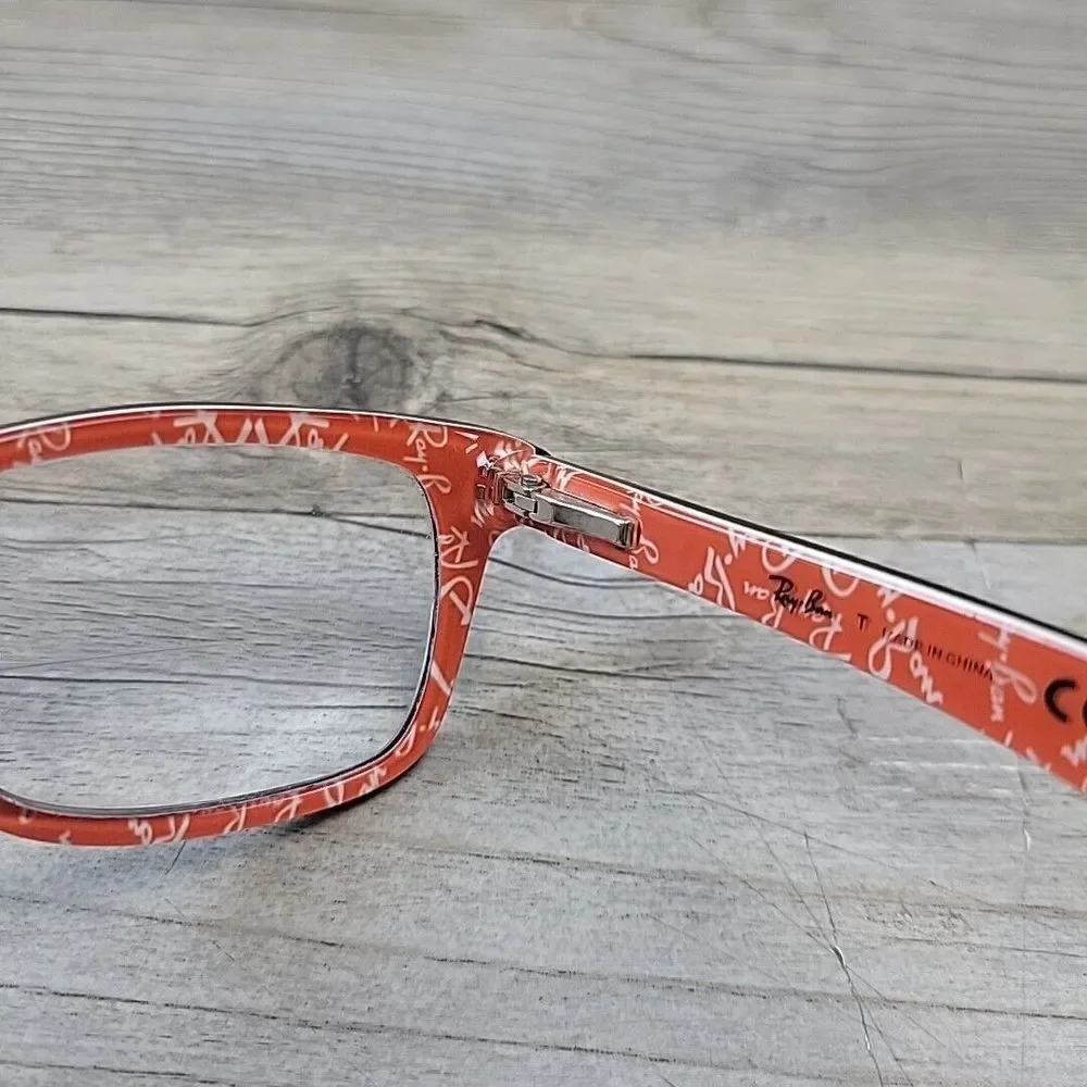 Ray-Ban RB5228 2479 Black/ Red White Logo‎ Eyeglasses FRAMES ONLY 50-17 140